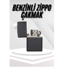Hediyelik Zarif Zippo Model Siyah Benzinli Çakmak