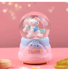 Hello Kitty İçi Dönmeli Püskürtmeli Işıklı Müzikli Kar Küresi Büyük Boy Alk3036