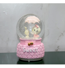 Hello Kitty Işıklı Müzikli Kar Küresi Orta Boy Alk3042