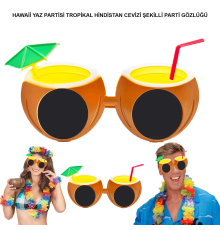 Hindistan Cevizi Tropikal Hawaii Yaza Merhaba Parti Gözlüğü