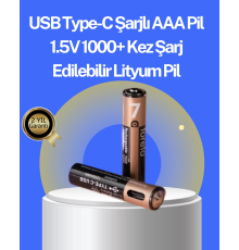 Hızlı Şarj Teknolojili USB Şarjlı AAA Pil – 40 Dakikada Tam Şarj