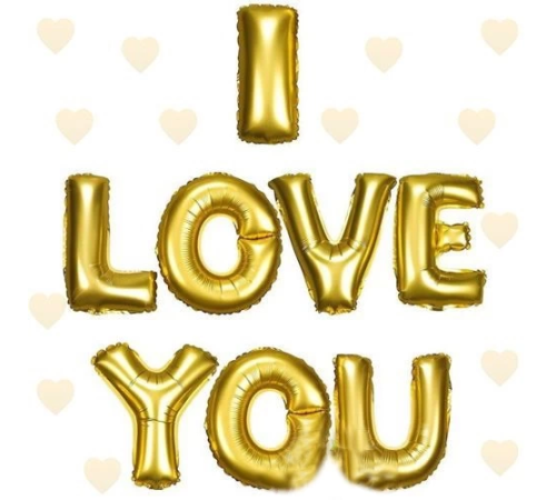 I Love You Folyo Balon Altın Renk 35 Cm I Love You Folyo Balon Altın Renk 35 Cm
