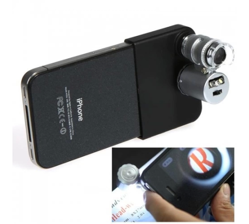 Iphone5 Için Uyumlu Kapaklı Lens Mikroskop Taşınabilir Mini Cep Boyutu Led Mikroskop No.9882ip5ii