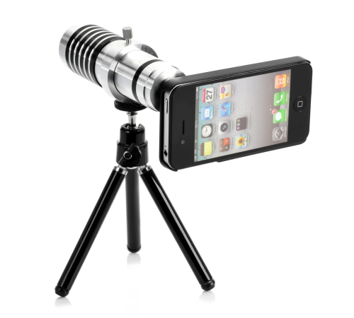 İphone5,5s,i̇phone4.4s Için Alüminyum 14x Optik Zoom Yakından Görüntü Çekme Dürbün