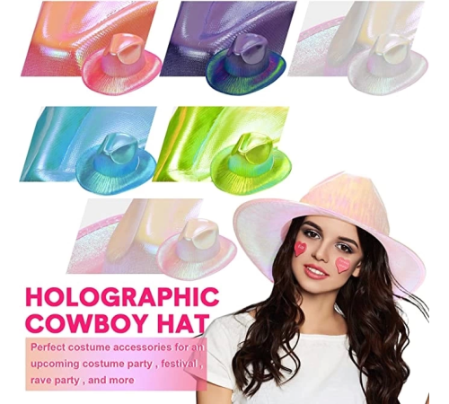 Işıltılı Kovboy Şapkası Hologramlı Parti Kovboy Şapkası Yetişkin Işıltılı Kovboy Şapkası Hologramlı Parti Kovboy Şapkası Yetişkin