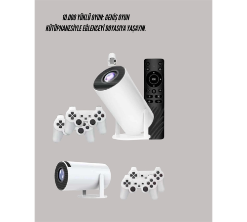Kablosuz 4K Projeksiyon – Wi‑Fi 6 & Bluetooth 5.0 ile Oyun ve Uygulama Merkezli Kablosuz 4K Projeksiyon – Wi‑Fi 6 & Bluetooth 5.0 ile Oyun ve Uygulama Merkezli