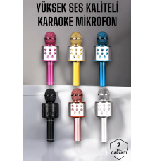Kablosuz Bluetooth Karaoke Mikrofon USB ve AUX Girişli, Yüksek Ses Kalitesi