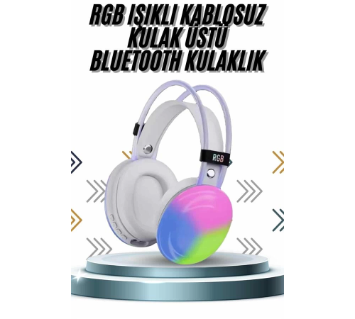 Kablosuz Bluetooth Kulaklık RGB Işıklı Kulak Üstü 5.3 Bluetooth Bağlantılı Kablosuz Bluetooth Kulaklık RGB Işıklı Kulak Üstü 5.3 Bluetooth Bağlantılı