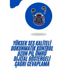 Kablosuz Dijital Göstergeli Powerbanklı IOS ve  Android Uyumlu Gaming Kulaklık