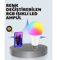 A Kalite 2025 RGB LED Ampul Uzaktan Kumandalı 16 Renkli Lamba