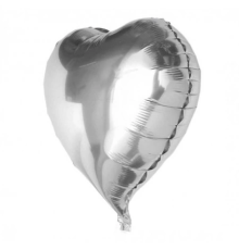 Kalp Balon Folyo Gümüş 60 Cm 24 İnç