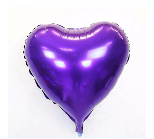 Kalp Balon Folyo Mor 45 Cm 18 İnç
