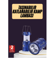 Kamp Feneri Şarj Edilebilir Güneş Enerjili Işıldak USB Şarjlı
