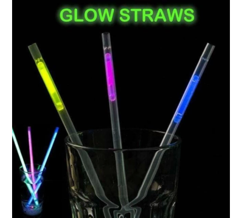 Karanlıkta Parlayan Glow Fosforlu Pipet 3 Renk 3 Adet Karanlıkta Parlayan Glow Fosforlu Pipet 3 Renk 3 Adet