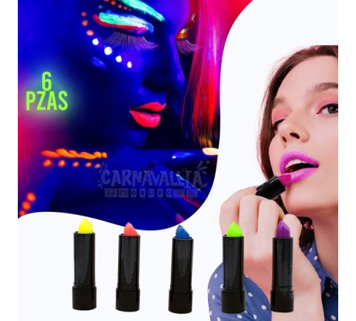 Karanlıkta Parlayan Yanan Uv Neon Ruj Yüz Boyama 6 Adet 6 Renk Karanlıkta Parlayan Yanan Uv Neon Ruj Yüz Boyama 6 Adet 6 Renk