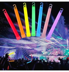 Karanlıkta Yanan Asılabilir İp Aparatlı Glow Stick Kolye Glow Stick Lamba 6 Adet 6 Renk 15 Cm
