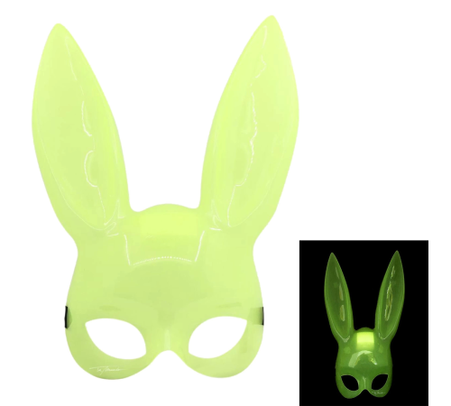 Karanlıkta Yanan Glow Floresan Tavşan Maskesi 32x22 Cm