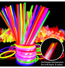 Karanlıkta Yanan Parlayan Fosforlu Glow Stick Çubuk Bileklik 50 Adet