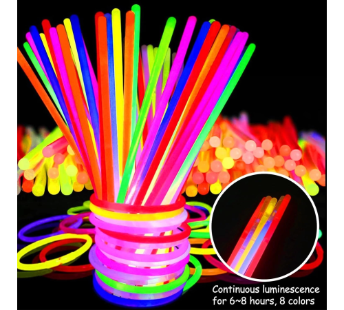 Karanlıkta Yanan Parlayan Fosforlu Glow Stick Çubuk Bileklik 50 Adet Karanlıkta Yanan Parlayan Fosforlu Glow Stick Çubuk Bileklik 50 Adet
