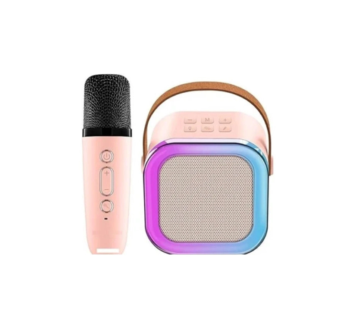 Karaoke Kablosuz Hoparlör Mikrofonlu Rgb Işıklı Bluetooth Speaker Tf Kart/usb Pembe Karaoke Kablosuz Hoparlör Mikrofonlu Rgb Işıklı Bluetooth Speaker Tf Kart/usb Pembe