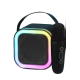 Karaoke Kablosuz Hoparlör Mikrofonlu Rgb Işıklı Bluetooth Speaker Tf Kart/usb Siyah