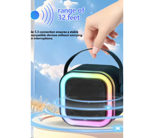Karaoke Kablosuz Hoparlör Mikrofonlu Rgb Işıklı Bluetooth Speaker Tf Kart/usb Siyah Karaoke Kablosuz Hoparlör Mikrofonlu Rgb Işıklı Bluetooth Speaker Tf Kart/usb Siyah