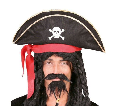 Karayip Korsanları Kaptan Jack Kadife Korsan Şapkası Yetişkin