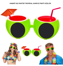 Karpuz Şekilli Tropikal Hawaii Yaza Merhaba Parti Gözlüğü