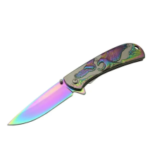 Kartal  Çift Gökkuşağı 20 Cm Kamp / Outdoor Çakı 21cm - Yarı Otomatik, Kemerlikli, Kutulu