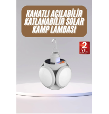Katlanabilir Askılı Kamp Lambası 5 Kanatlı Pratik Güneş Enerjili