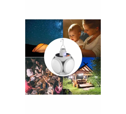 Katlanabilir Askılı Kamp Lambası 5 Kanatlı Pratik Güneş Enerjili