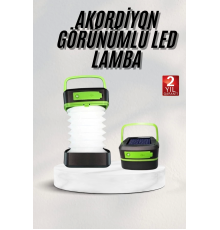 Katlanabilir Kamp Lambası Akordiyon Lamba Şarjlı 3 Kademeli Solar