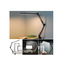Katlanabilir Led Işık Masa Tutucu Mengeneli Metal 3 Renk Okuma Işığı Çalışma Masası Usbli