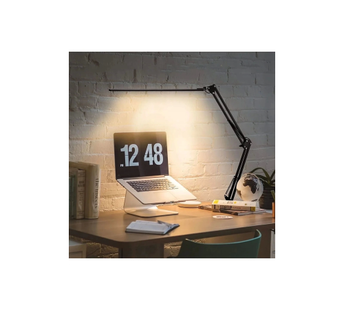 Katlanabilir Led Işık Masa Tutucu Mengeneli Metal 3 Renk Okuma Işığı Çalışma Masası Usbli