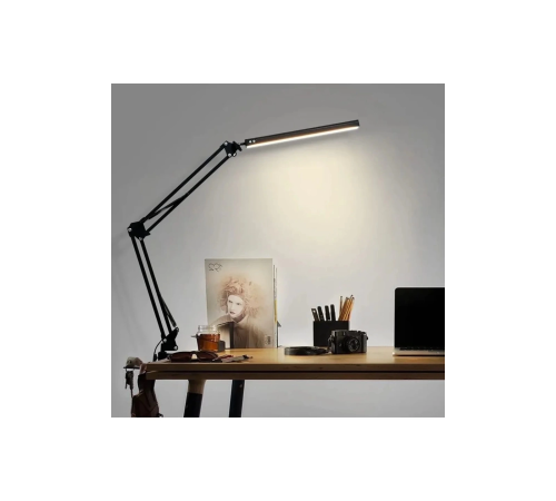 Katlanabilir Led Işık Masa Tutucu Mengeneli Metal 3 Renk Okuma Işığı Çalışma Masası Usbli