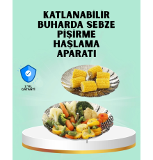 katlanabilir Paslanmaz Buharda Sebze Pişirme Sepeti