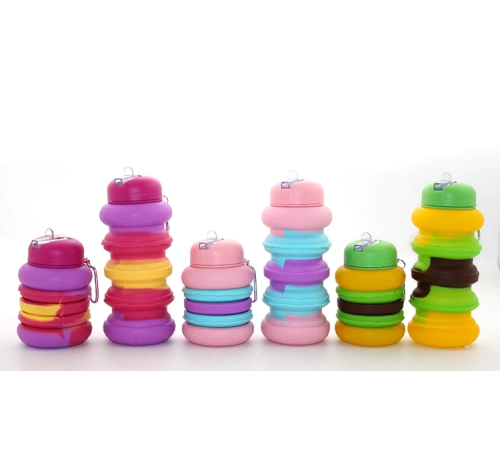 Katlanabilir Portatif Silikon Su Şişesi 500 Ml Alk3138