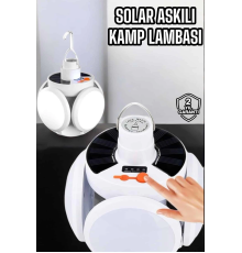 Katlanabilir Taşınabilir Kamp Lambası Işıldak Beyaz Işık Güneş Enerjili Solar Aydınlatma