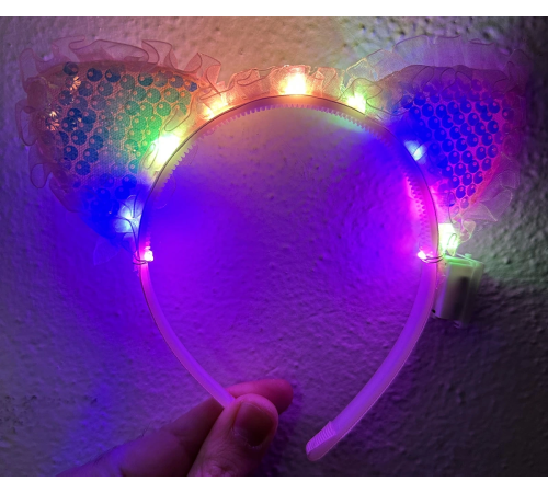 Kenarları Dantelli Pembe Pullu Payetli Led Işıklı Kedi Kulak Taç 17x19 Cm Kenarları Dantelli Pembe Pullu Payetli Led Işıklı Kedi Kulak Taç 17x19 Cm