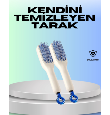 Kendini Temizleyen Ergonomik Saç Tarağı – ABS Gövde, Silikon Diş