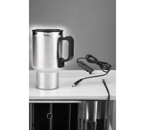 Kettle Kapaklı Araç İçi Termos Tüm Arabalara Uyumlu Çakmaklık Girişli Su Isıtıcı Bardak