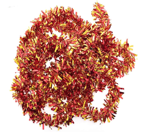 Kırmızı Altın Renk 4 Cm Genişlik Garland Çift Renk Sim Süs 180 Cm Kırmızı Altın Renk 4 Cm Genişlik Garland Çift Renk Sim Süs 180 Cm
