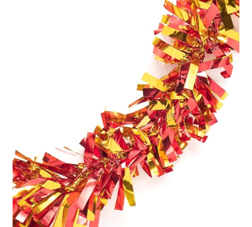 Kırmızı Altın Renk 4 Cm Genişlik Garland Çift Renk Sim Süs 180 Cm Kırmızı Altın Renk 4 Cm Genişlik Garland Çift Renk Sim Süs 180 Cm