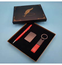 Kırmızı Anahtarlık Çakmak Ve Touchpen Kalem