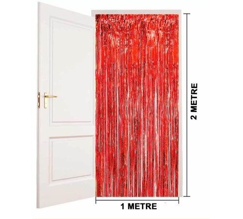 Kırmızı Renk Ekstra Metalize Parlak Saçaklı Arka Fon Perde İthal A Kalite 1x2 Metre Kırmızı Renk Ekstra Metalize Parlak Saçaklı Arka Fon Perde İthal A Kalite 1x2 Metre