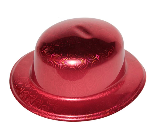 Kırmızı Renk Hologramlı Plastik Yulak Melon 27x24 Cm