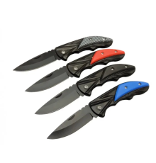 Klipsli 4 Lü Set Metal  16 Cm Kamp / Outdoor Çakı  - Yarı Otomatik, Kemerlikli, Kutulu