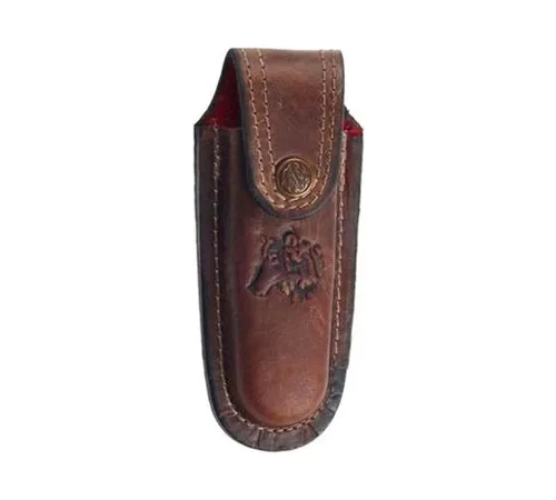 Kurt Figürlü Hakiki Deri Çakı Kılıfı No:1, 11 X 4 Cm - Kemerlikli Kurt Figürlü Hakiki Deri Çakı Kılıfı No:1, 11 X 4 Cm - Kemerlikli