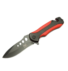 Kurtarma Çakısı Kırmızı 22 Cm Yarı Otomatik , Kemerlikli