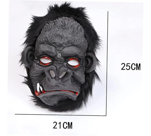 Lateks Goril Maskesi Maymun Maskesi Et Maskesi Orangutan Siyah Saçlı 4 No